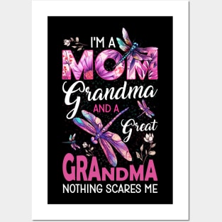 Dragonfly I'm a Mom Grandma and a Great Grandma Posters and Art